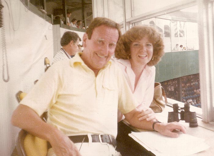 Vince & Anne Doyle in the Press Box at Tigers Stadium